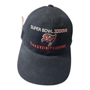 Tampa Bay Buccaneers Super Bowl XXXVII Champions Hat Headmaster‎ Black Mens OSFM